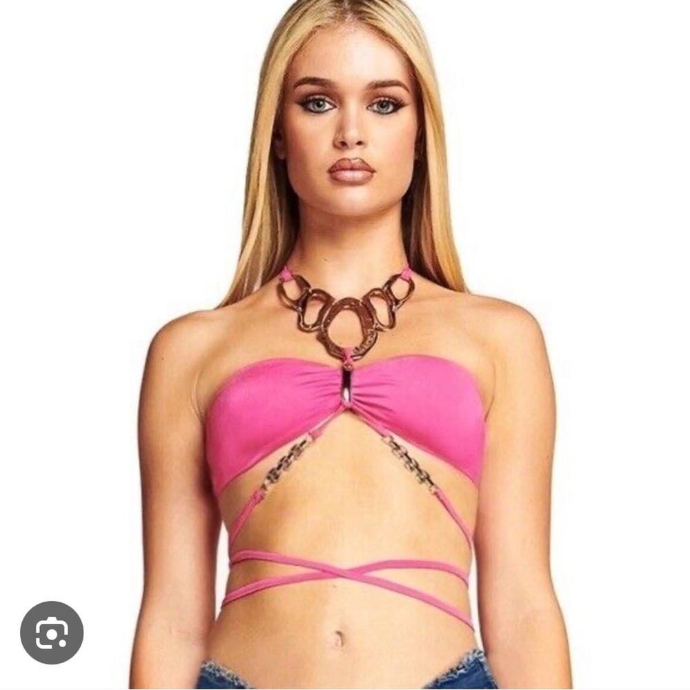 I.AM.GIA Pink Strapless Top
